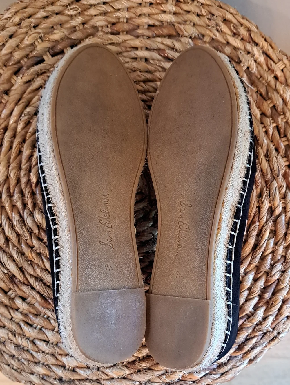Sam Edelman Womens Khloe Black Suede Preppy/Vacation Espadrille Loafers 7.5